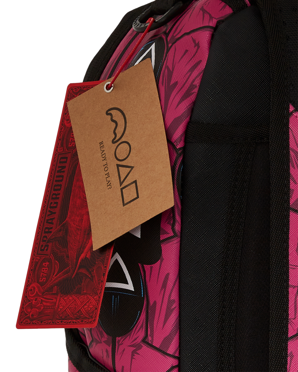SPRAYGROUND Squid Game Collab Front Man & Pink Guard Sharks Backpack — product image 15