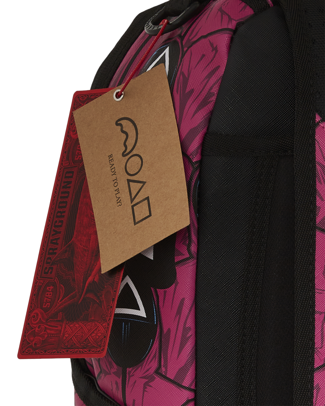 SPRAYGROUND Squid Game Collab Front Man & Pink Guard Sharks Backpack — product image 15